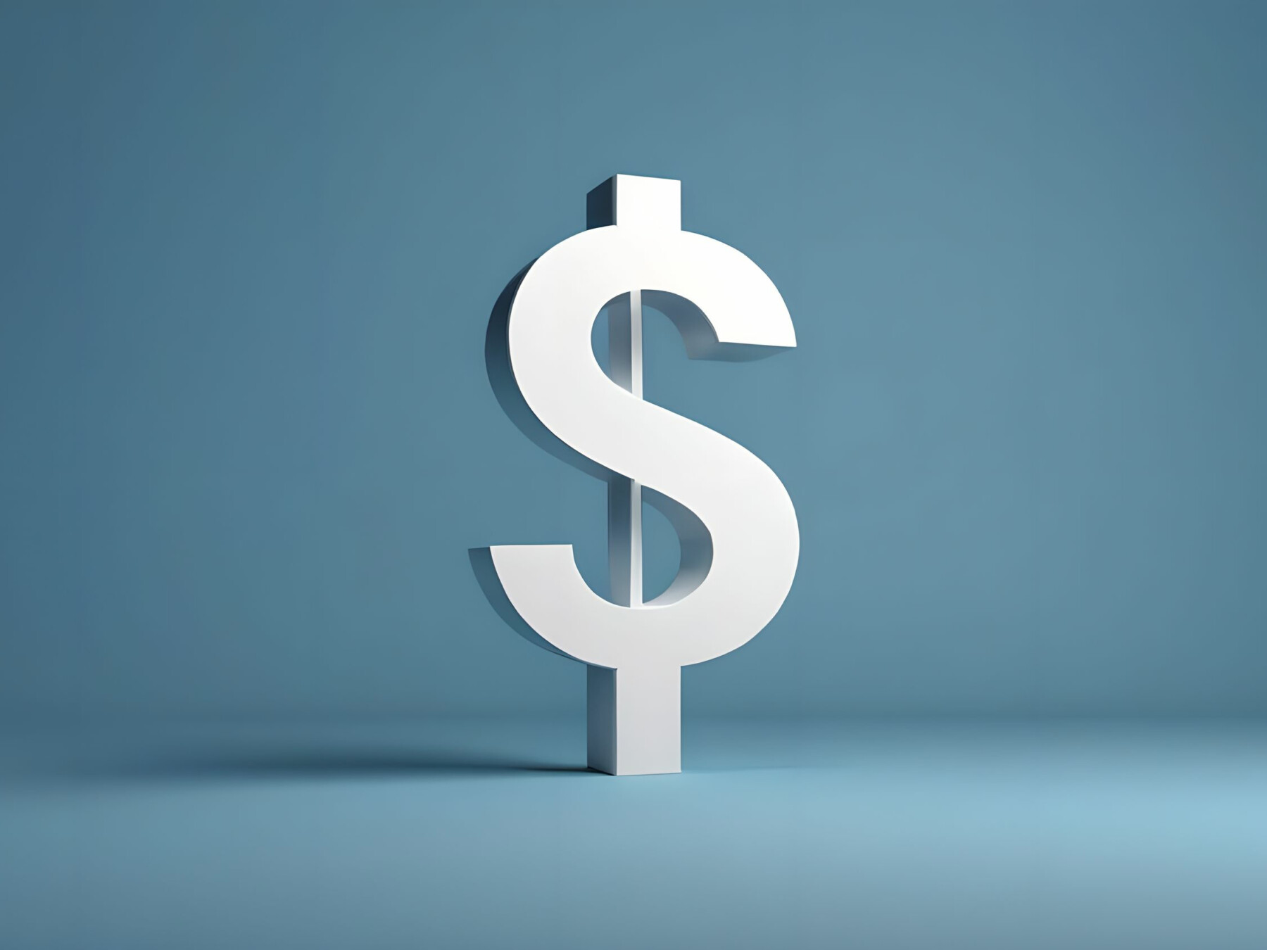 Dollar Symbol on blue background