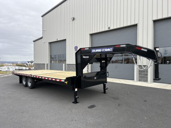 8.5' x 22' 15k Sure-Trac Standard Duty Flat Deck Gooseneck, Deckover Trailer ST10222SDDO-GN-150