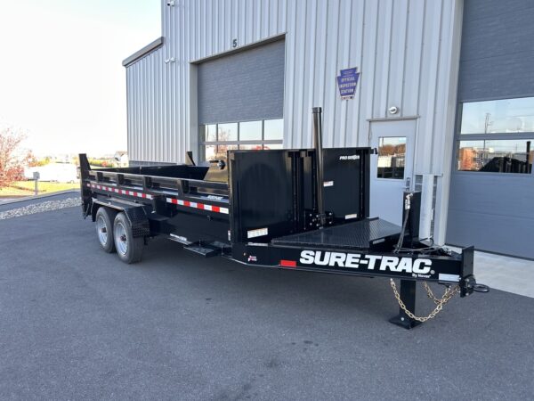 7' X 16' 17.6K Sure-Trac Pro Series Telescopic Dump Trailer STBTL8216-BP-176