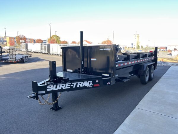 7' X 16' 17.6K Sure-Trac Pro Series Telescopic Dump Trailer STBTL8216-BP-176 - Image 6